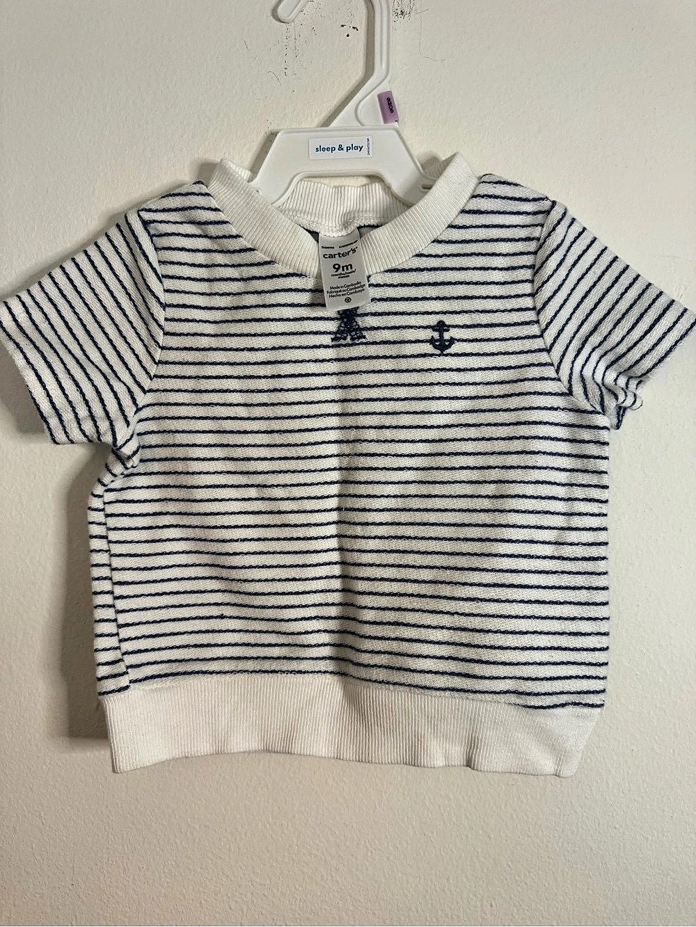 Carter's Striped Sweater White & Blue Baby 9M Like New